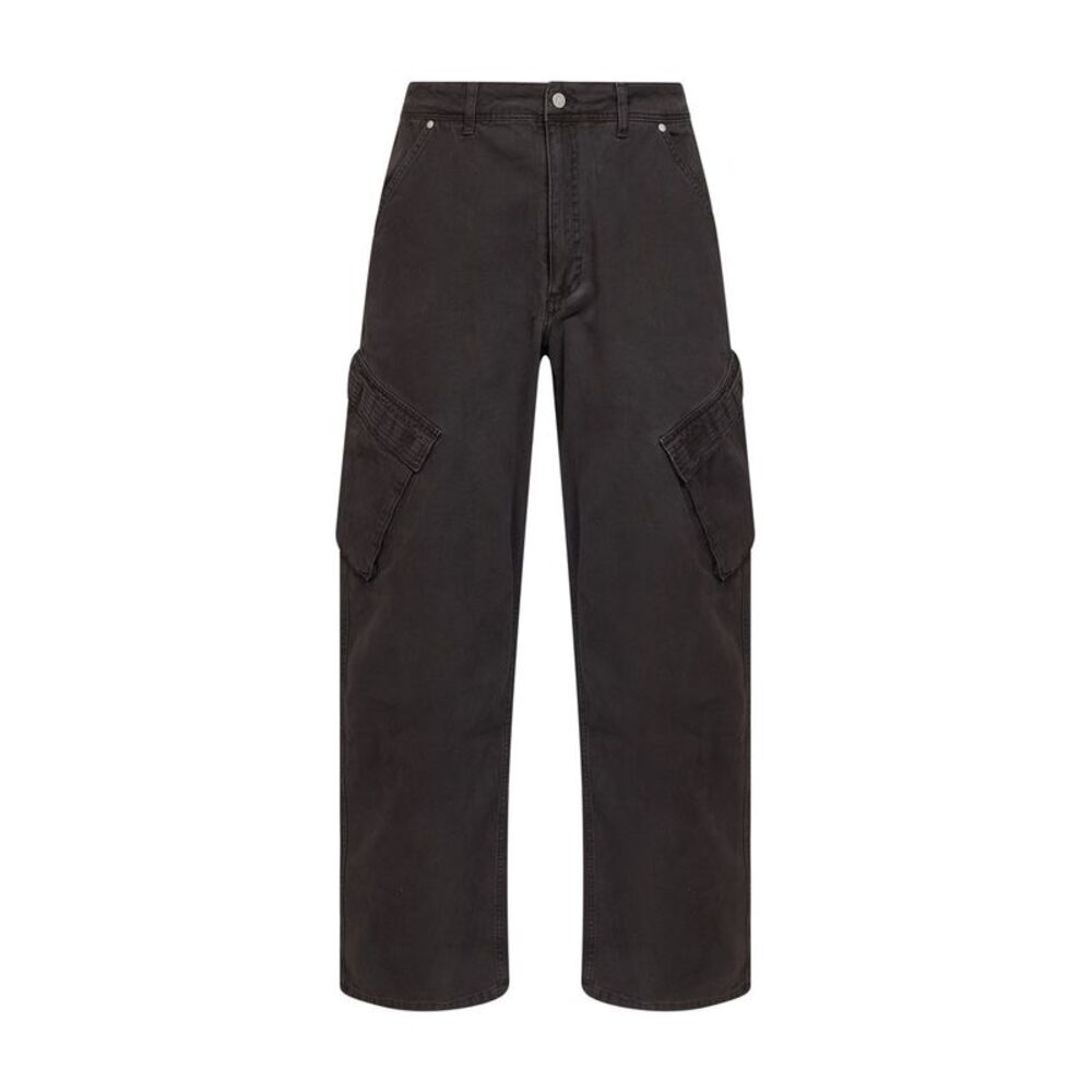Represent Men Brown Cotton Twill Cargo Trousers